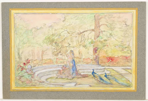 Study of Peacocks in a Garden