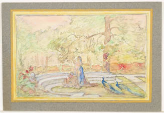 Study of Peacocks in a Garden