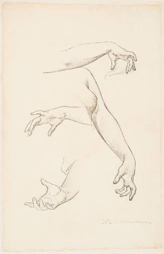 Study of Hands for Murals - Congressional Library, Washington