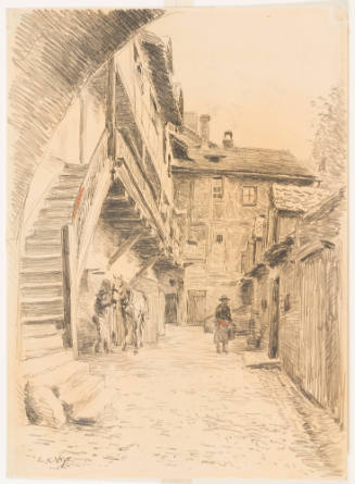 Courtyard, with Stairway on the Left