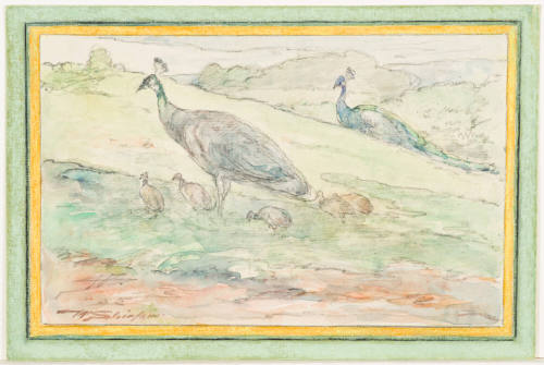 Study of Peafowls in a Landscape