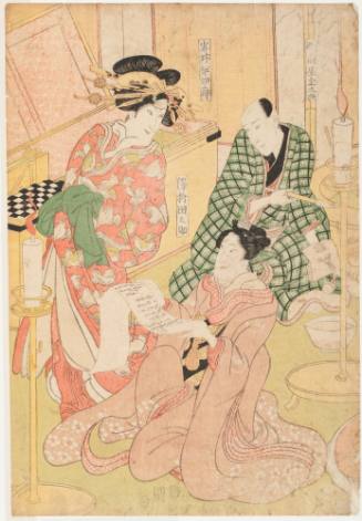 The Actors Suketaya Kingorō (Yaozō III, After 1809) Iwai Hanshirō V and Sawamura Tanosuke II Backstage