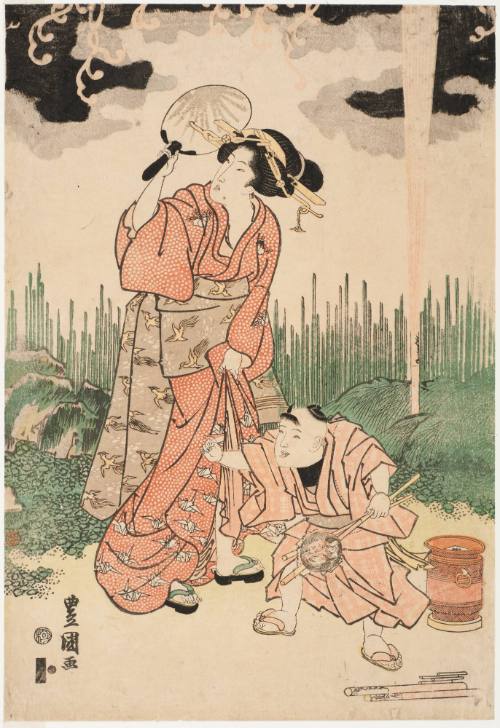 (Mother and Child with Fireworks)