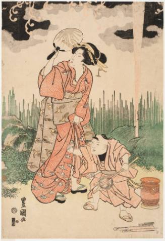 (Mother and Child with Fireworks)