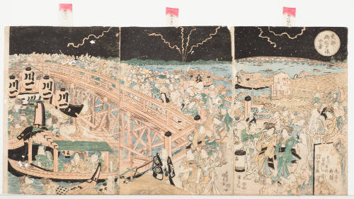 Enjoying the Evening Cool at Ryōgaku in the Eastern Capitol (Tōto Ryōgoku yusuzumi no zu)