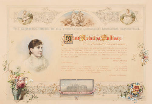 Certificate to Miss Christina Sullivan