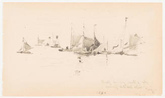 Misty Evening Water and Sky Running into Each Other