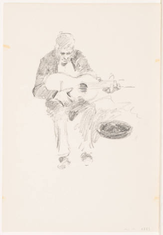 Man with Guitar (recto), Dancing Woman (verso)