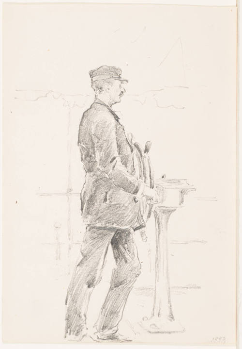 Man at Wheel of Ship (recto), Chef (verso)