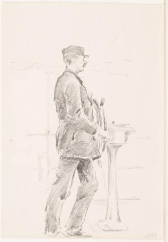 Man at Wheel of Ship (recto), Chef (verso)