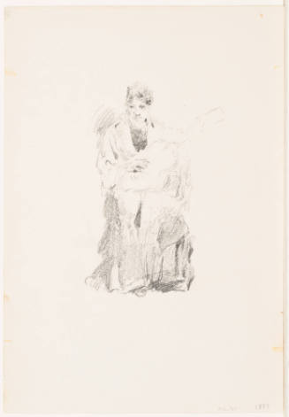 Woman with Guitar (recto), Hands (verso)