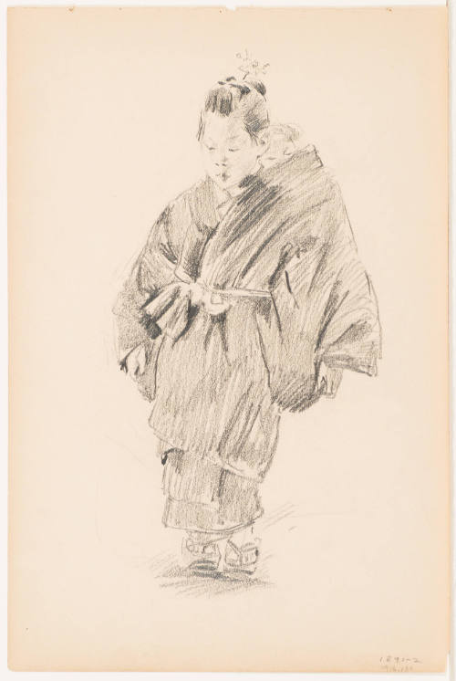 Japanese Woman with Child on Back