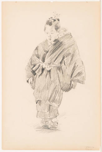 Japanese Woman with Child on Back