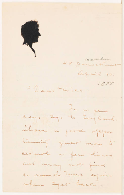 Untitled (Letter Fragment [April  10, 1885])