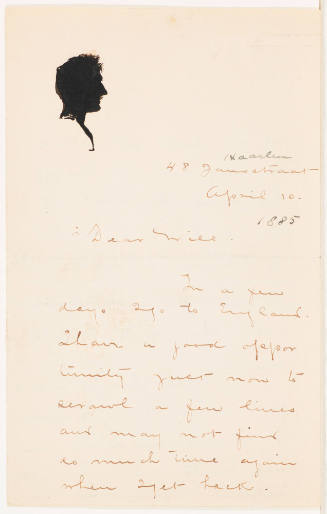 Untitled (Letter Fragment [April  10, 1885])