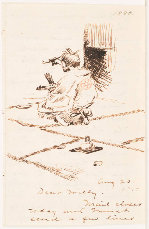 Untitled (Ink Drawing [on Letter of 1890])