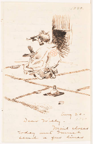 Untitled (Ink Drawing [on Letter of 1890])