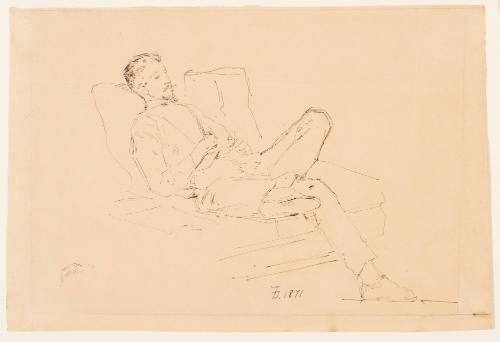 Sketch of Man Seated on a Couch
