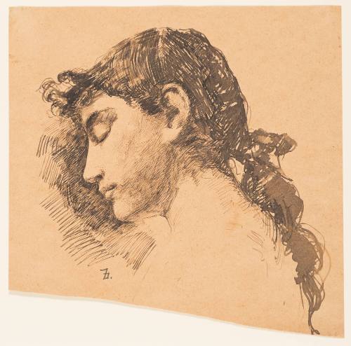 Head of a Young Woman, Left Profile View