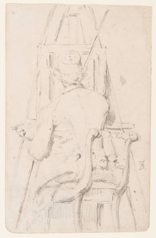 Sketch of Man Seated Before Easel