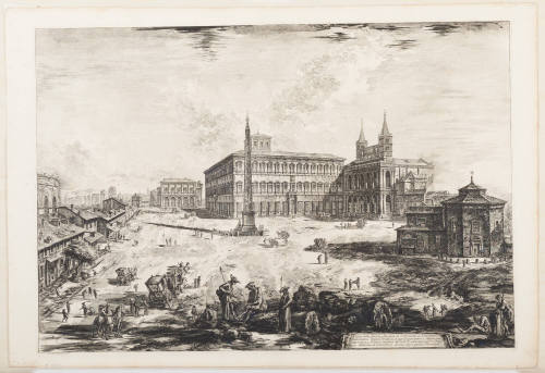 The Piazza and Basilica of S. Giovanni in Laterno (Side Facade): with the Obelisk, Palace and Scala Santa on Left