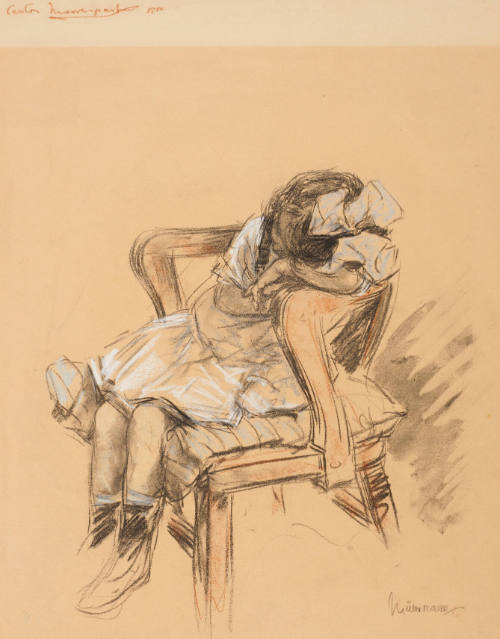 Little Girl Asleep in Arm Chair