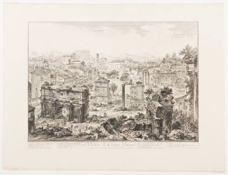 The Forum Romanum, or Campo Vaccino, from the Capitol, with the Arch of Septimius Severus in the Foreground Left, Temple Of Vespasian Right, and the Colosseum in the Distance