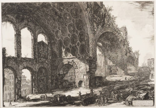 The Basilica of Constantine: with a Street Seen Through Arches on the Left