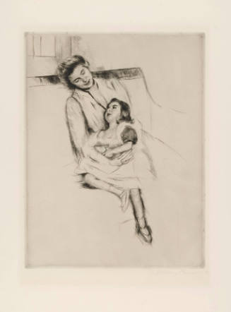 Reine and Margot Seated on a Sofa (No. 2)