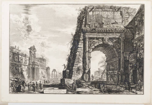 The Arch of Titus with the Casino Farnese on the Left