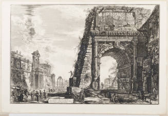 The Arch of Titus with the Casino Farnese on the Left