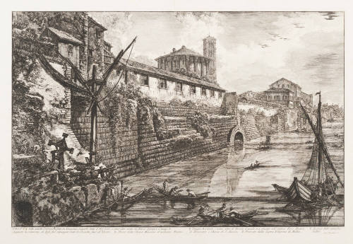 The Tiber at the Mouth of the Cloaca Maxima (Formerly Called the Bel Lido) with the Round Temple and S. Maria in Cosmedin in the Background