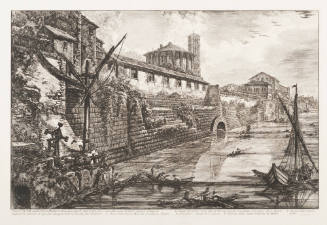 The Tiber at the Mouth of the Cloaca Maxima (Formerly Called the Bel Lido) with the Round Temple and S. Maria in Cosmedin in the Background