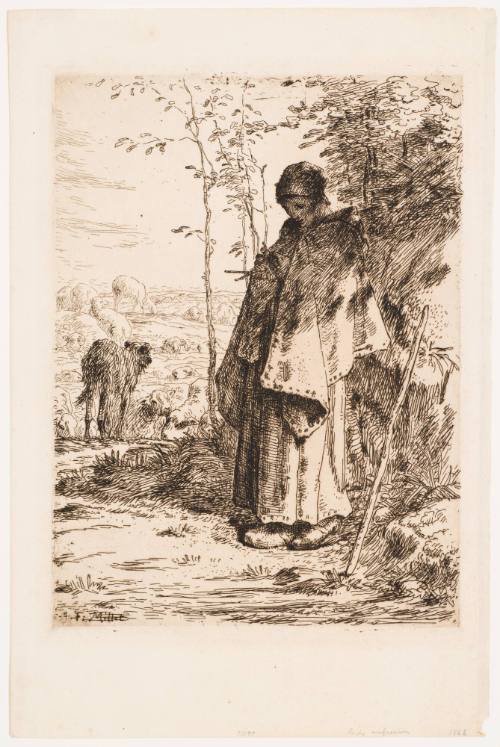 The Shepherdess Knitting [La Grande Bergere]