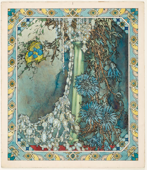 Butterfly with Flowers and Jewels