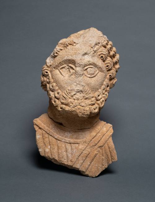 Fragmentary Bust of a Statue, Possibly a God