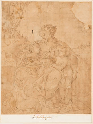 Woman Seated: Three Nude Children About Her