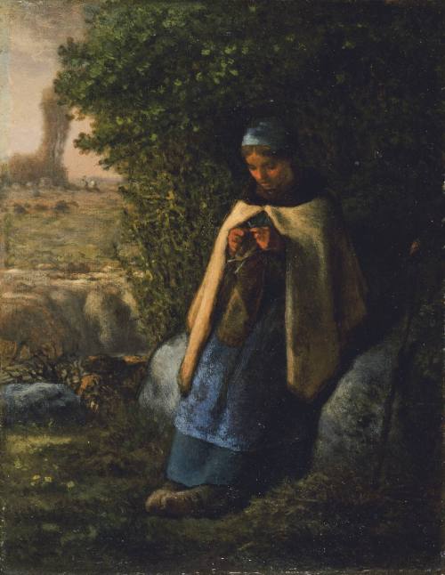 Shepherdess Seated on a Rock (The Knitter)