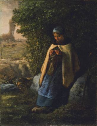 Shepherdess Seated on a Rock (The Knitter)