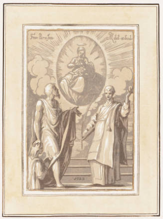 The Virgin in Glory; Two Saints Below