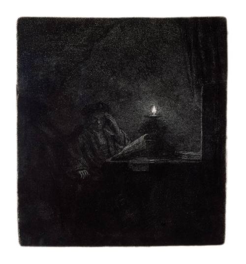 Student at the Table by Candlelight