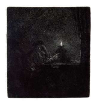 Student at the Table by Candlelight