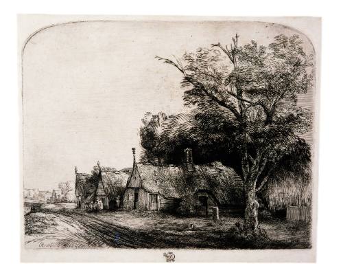 Landscape with Three Gabled Cottages