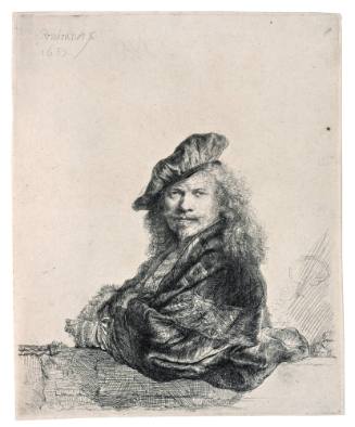 Self-Portrait Leaning on a Stone Sill