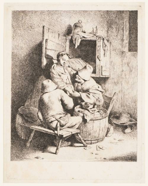 La Jeune Cabaretière Caressèe (Man Caressing Young Innkeeper)