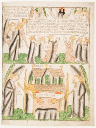 Top: The Four and Twenty Elders Worship God Bottom: The Temple of God is Open in Heaven