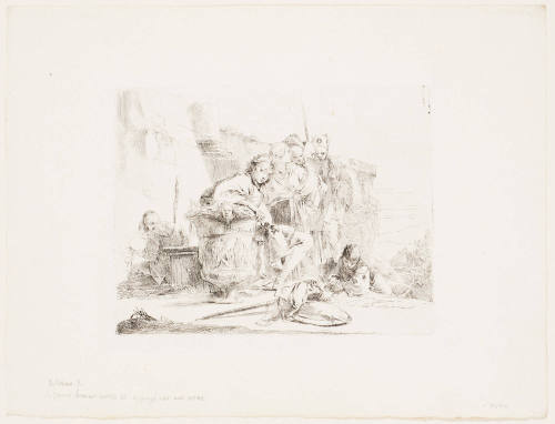 Young Man Seated, Leaning Against an Urn from Vari Capricci