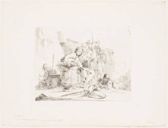 Young Man Seated, Leaning Against an Urn from Vari Capricci