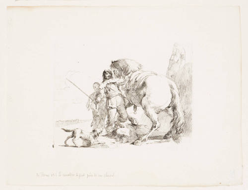 Soldier with Horse and Attendant from Vari Capricci