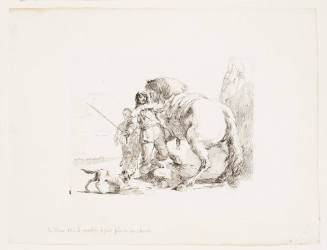 Soldier with Horse and Attendant from Vari Capricci